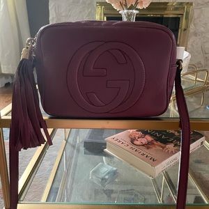 Auth Gucci Disco Camera Pink Leather Crossbody Bag